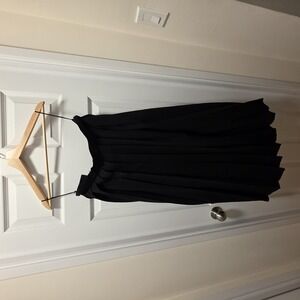 Harry Rosen Vintage Pure Virgin Wool Pleated Black Skirt